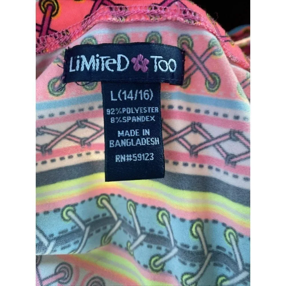 Limited Too Colorful Shirt Girls Large 14/16 White Shirt Under Childrens Place - Picture 4 of 4